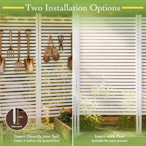 outdoor metal privacy fence screen 35 x 47 showing dimensions