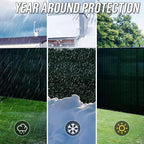 5' x 50' gray fence privacy screen commercial showing dimensions