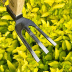 14 inch japanese hand tiller/rake for garden, 3-tines, side view