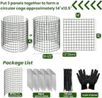 hacaroa 12 pack wire plant protectors from animals shown in use