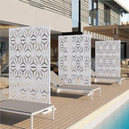 qinptwut 72" metal privacy screen, outdoor freestanding privacy, side view