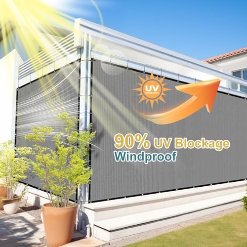 shade&beyond 90% sun shade cloth with grommets, 8' shown in use
