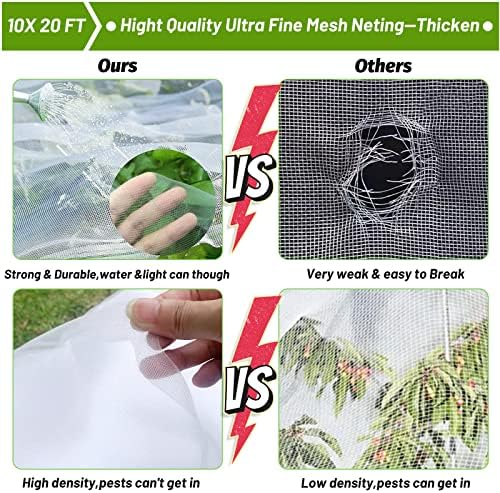 garden mesh netting kit, 6 sets wide garden, side view