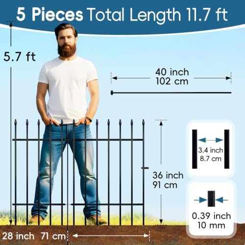 thealyn 36"h x 28"w metal garden fence, no, package contents