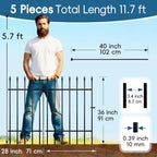 thealyn 36"h x 28"w metal garden fence, no, package contents