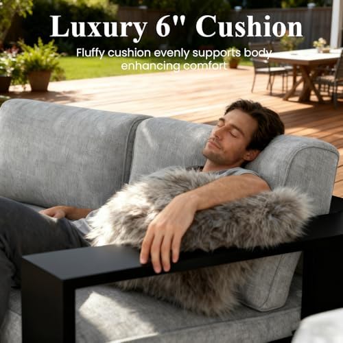 layinsun 4 piece oversized aluminum outdoor furniture set, side view