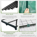 outvita walk-in greenhouse, 3 tiers 8 shelves, durable, side view