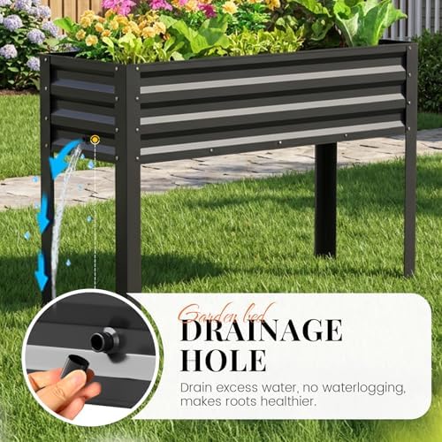 king bird raised garden bed with legs &, close-up detail