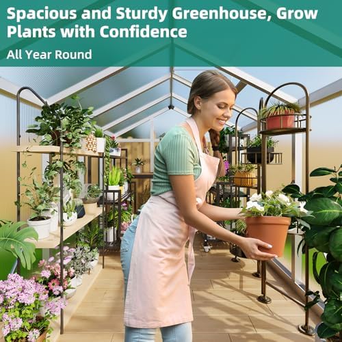 garvee 6x10 ft greenhouse - large aluminum greenhouses shown in use