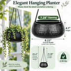 hanging planter for indoor plant 8 in, ceramic shown in use