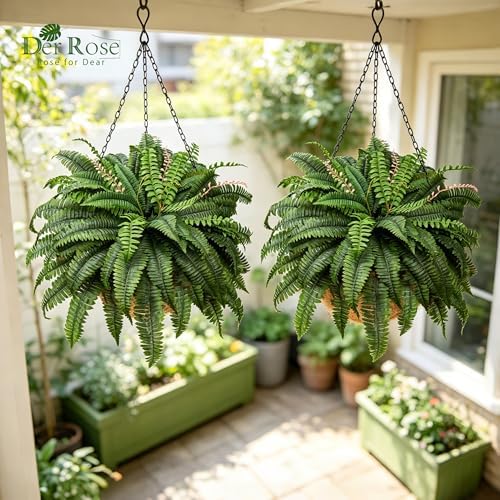 der rose 49 inch 96 leaves fake ferns showing dimensions