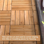 yaheetech 27pcs interlocking deck tiles outdoor patio floor, front angle view