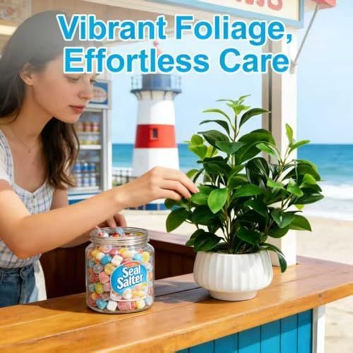 artificial peperomia plants 16” tall lifelike faux greenery, front angle view