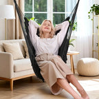 y- stop hammock chair hanging rope swing, max shown in use