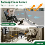 3'x50' gray balcony privacy screen fence outdoor patio, package contents