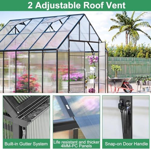 cdcasa 12.4x10.2x10 ft greenhouse for outdoors,easy assembly large on a desk or shelf