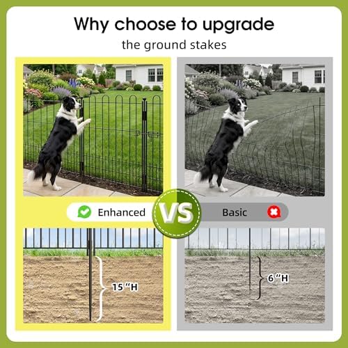 bepatio 5 panels arc metal tall garden fence, side view