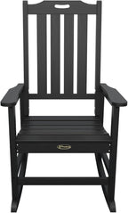 Oversized Rocking Chair, Outdoor Rocking Chair for Adults, All Weather Resistant Porch Rocker for Lawn Garden, Black