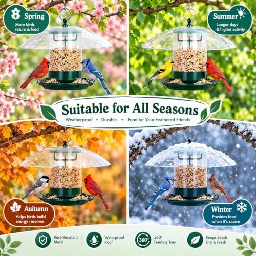 gbekery metal bird feeders for outdoors with 12”, package contents