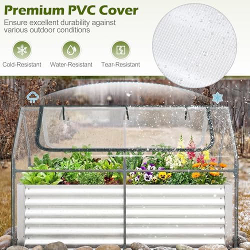 s afstar 3-in-1 raised garden bed with greenhouse shown in use