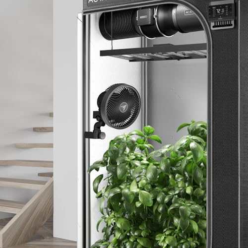 ac infinity cloudray s6 grow tent oscillating clip, front angle view