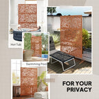 outsunny metal outdoor privacy screen stand 78" h showing dimensions