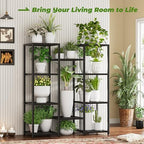 metal heavy duty plant stand indoor outdoor,10 tier, side view