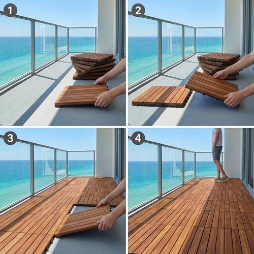 bare decor ez-floor interlocking flooring tiles in solid shown in use