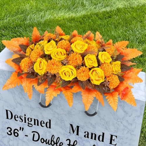 fall cemetery flowers for grave fall saddle flowers, view 9
