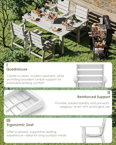greenvines hdpe outdoor dining chairs set of 2 showing dimensions