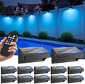 VOLISUN Fence Lights Solar Powered with Remote, 9 Fixed Colors 12 Modes, Solar Fence Lights Outdoor Waterproof, Warm/Cool White, RGB LED Deck Lights for Yard/Railing/Balcony/Patio/Outside, 12 Pack
