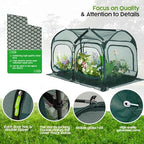 poray large 8.2x4ft plant netting cover, pop up showing dimensions