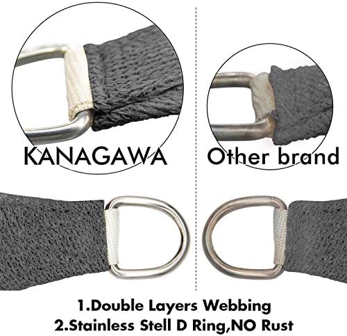 kanagawa 12'x16' sun shade sail dark gray curved, side view