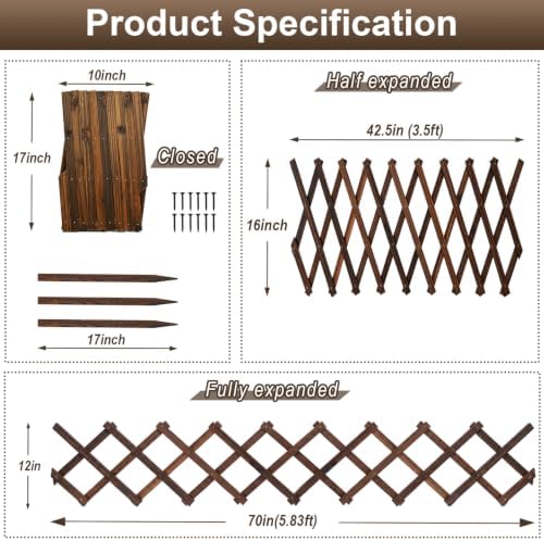 avalution decorative garden fence outdoor,total 12in(h) x 11.6 shown in use