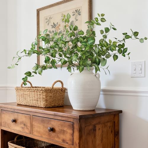 hyeflora 5pcs artificial eucalyptus leaves stem plants for shown in use