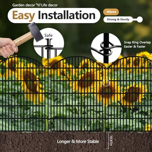 10 panels decorative garden fence, 40in (h) x, close-up detail