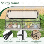 superlele 6x3x3ft mini greenhouse with 2 large zipper, side view