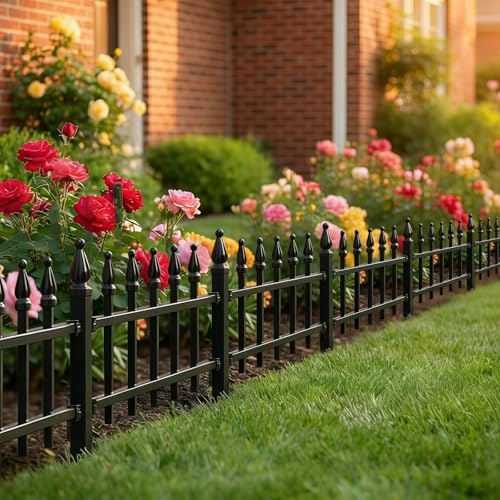 garden border fence, 23" w x 17" h on a desk or shelf