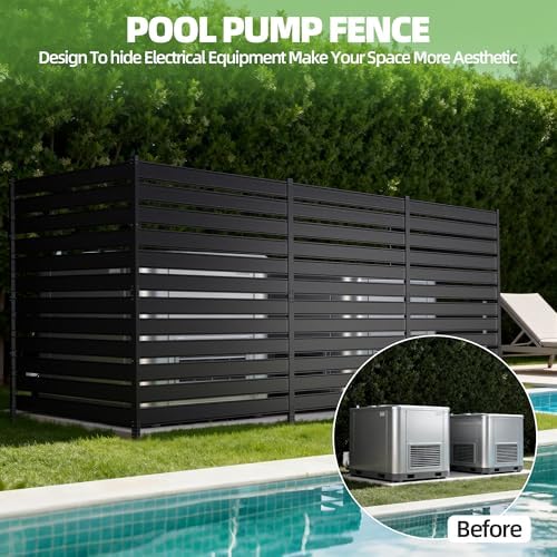 privacy fence screen for ac & trash, 48", front angle view