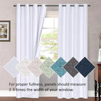H.VERSAILTEX Blackout Curtains, Durable Thick Textured Look 100% Blackout Patio Door Curtain, Grommet Extra Wide Sliding Door Curtain Panel Long Curtains, W100 x L108 inch- Ivory