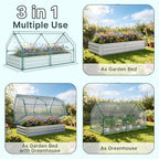 miory raised garden bed with pe cover, 6x3x1, side view
