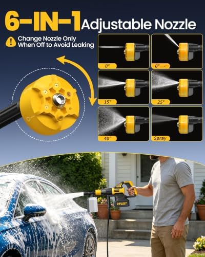cordless pressure washer battery powered, handheld cordless power, close-up detail