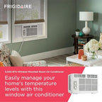 frigidaire 5,000 btu window-mounted air conditioner, cools up shown in use