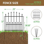 decorative garden fence - 32in(h) x 24.16ft(l) heavy shown in use