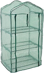sunnydaze outdoor portable 3-tier mini greenhouse with roll-up, view 9