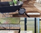howe 14x9.5x9 ft polycarbonate greenhouse for outdoors, pavilion, side view