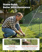 vevor temporary fence with posts, 3 x 49.2 showing dimensions