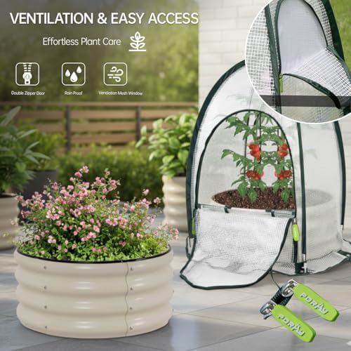 riased garden bed with greenhouse cover, raised planter, package contents