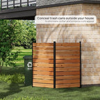 wood privacy fence screen outdoor privacy panels ac shown in use