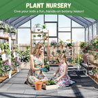 jocoevol 10x18ft galvanized steel greenhouse,walk-in greenhouse for outdoor, package contents